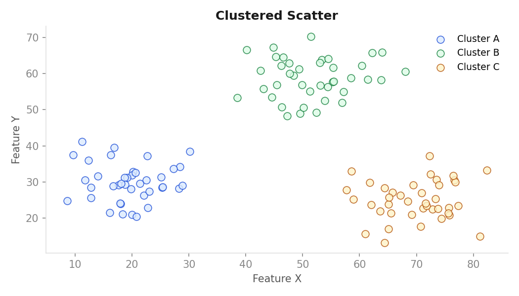 Scatter plot example — three clusters